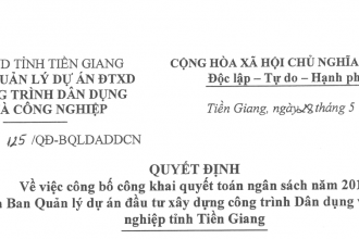 Quyết định về việc công bố công khai quyết toán ngân sách năm 2019